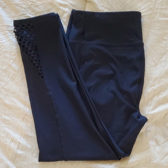 Velocity Navy Blue Leggings with Detail womens sz L - Picture 1 of 2